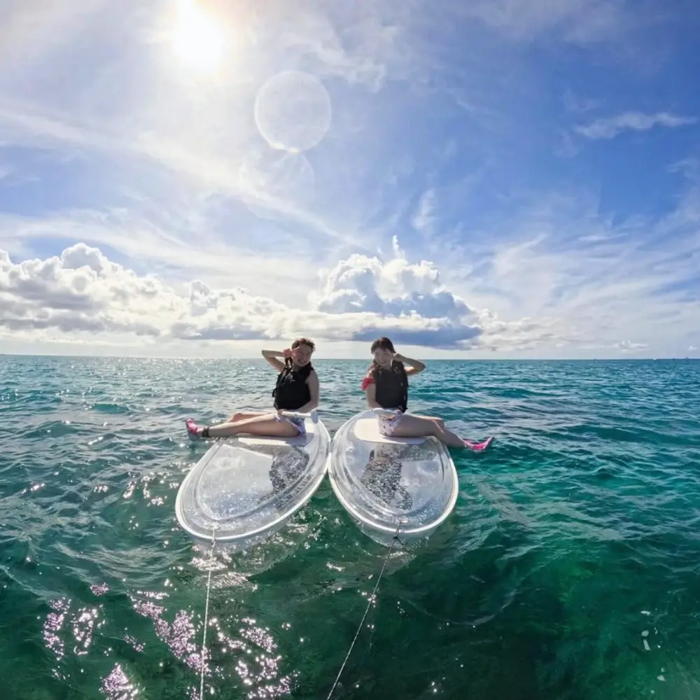 クリアSUPで映える写真を撮影しているイメージ