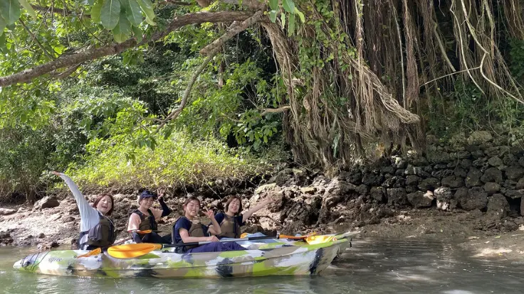 比謝川の自然を感じながら楽しむマングローブカヤックの風景